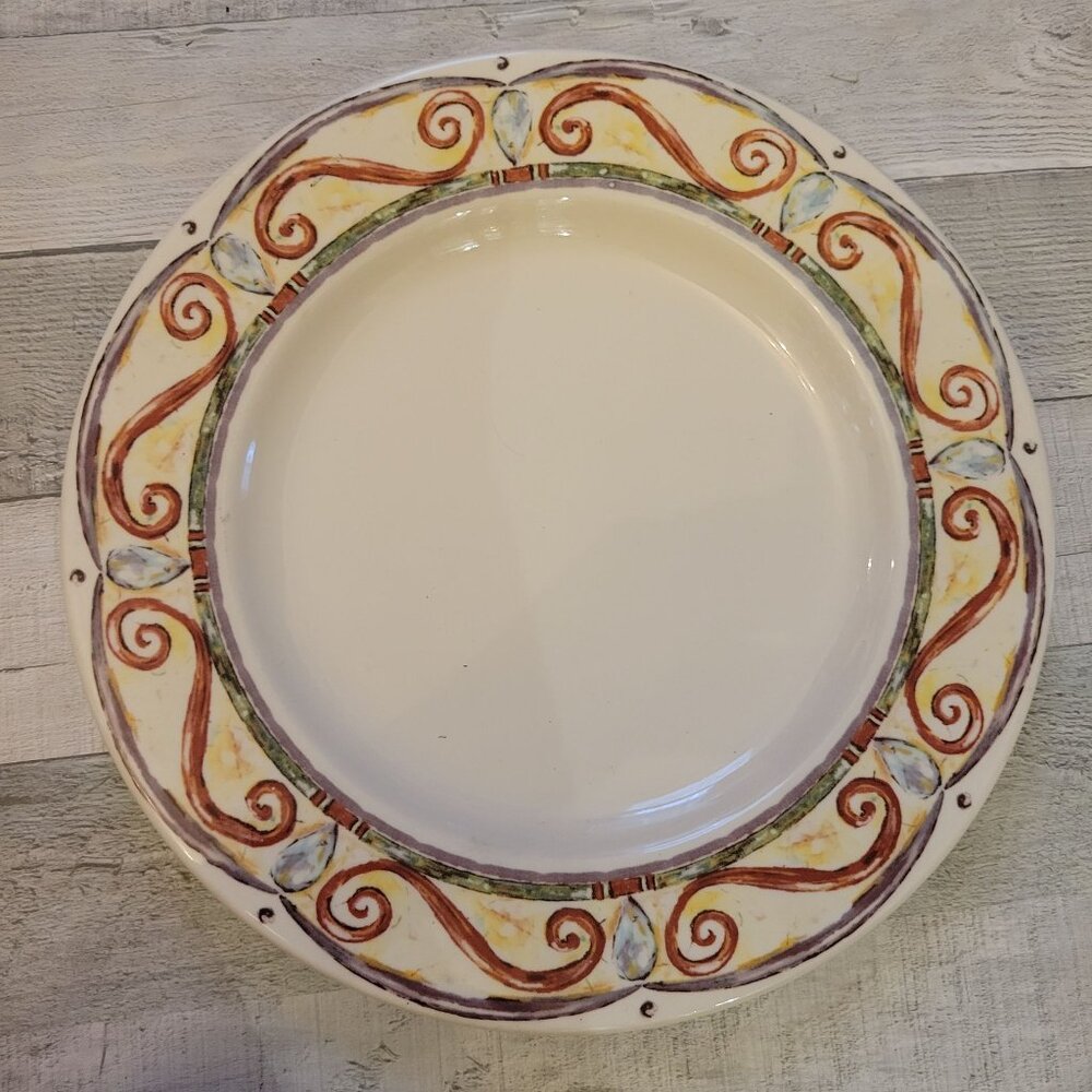 Vintage Syracuse China Plate With Swirl Design 11.5" Diameter Ceramic Decorative